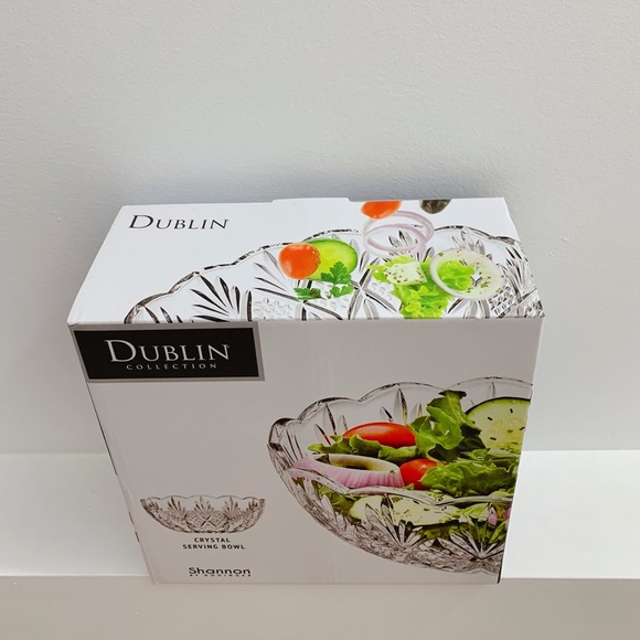 NIB Shannon by Godinger Dublin 8.5" Crystal Serving Bowl - Picture 3 of 5